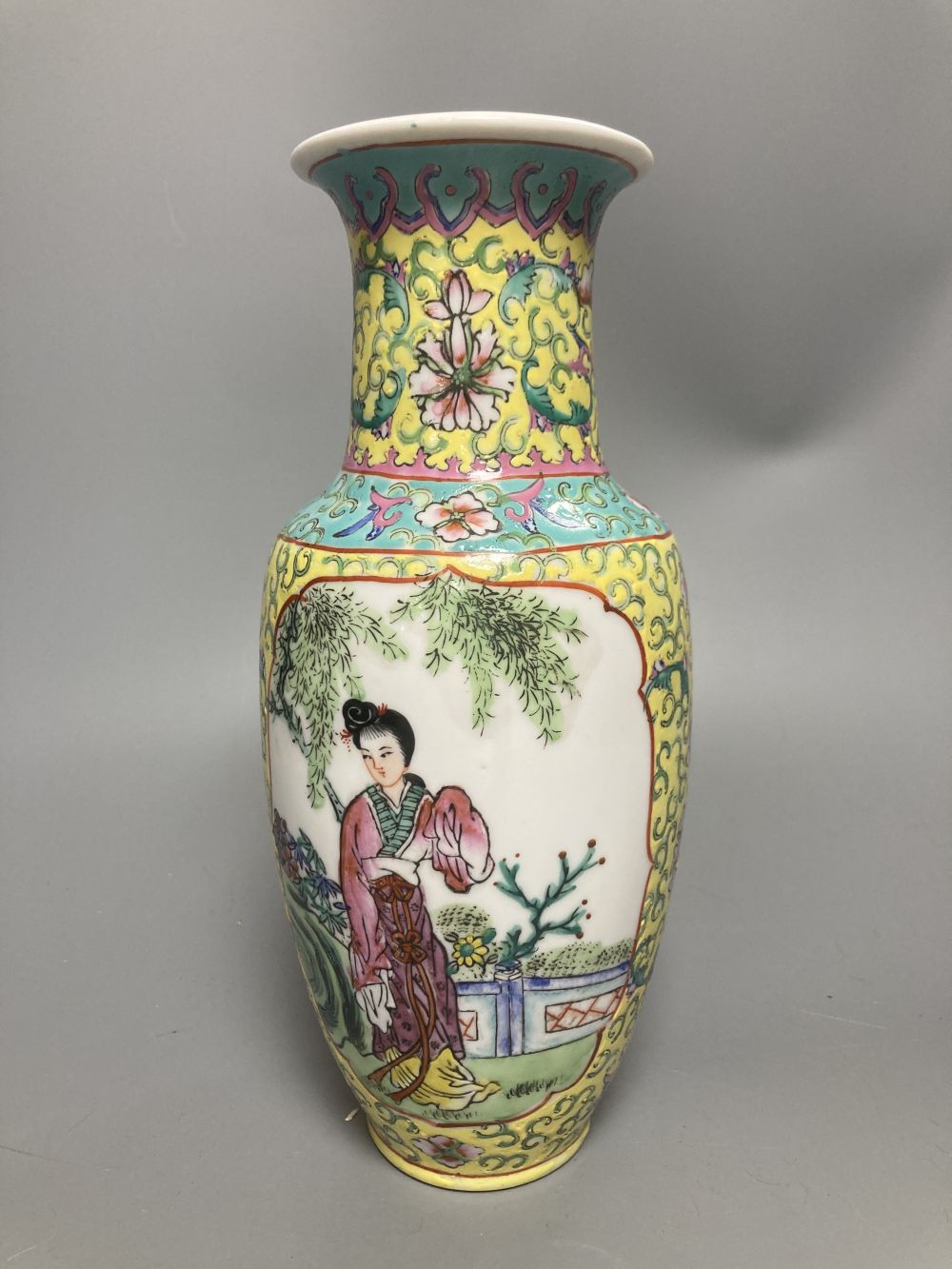 A Chinese famille rose vase, a spelter figure of Liu Hai, 17cm and five cloisonne dishes